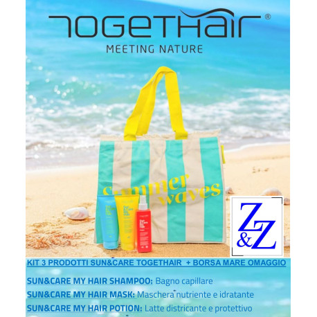 KIT 3 PRODOTTI SUN&CARE TOGETHAIR + BORSA MARE OMAGGIO